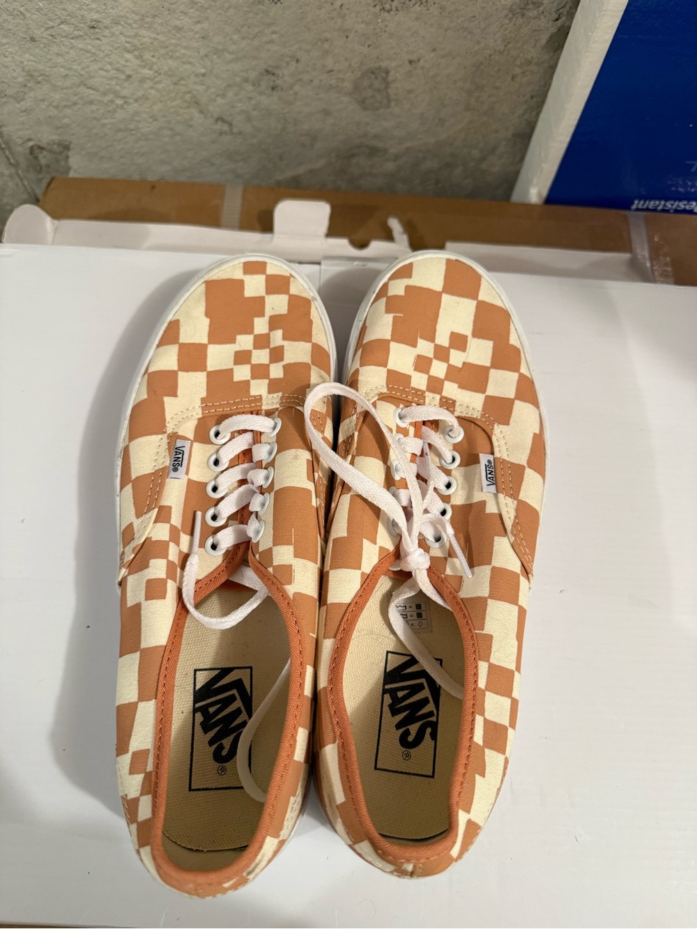 Vans Checkerboard Platform Sneakers - Tan & Cream - Picture 2 of 2